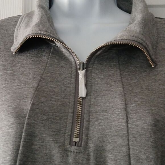 Susan Graver Weekend gray long sleeve pullover partial zipper Sz M NWOT - Picture 4 of 8